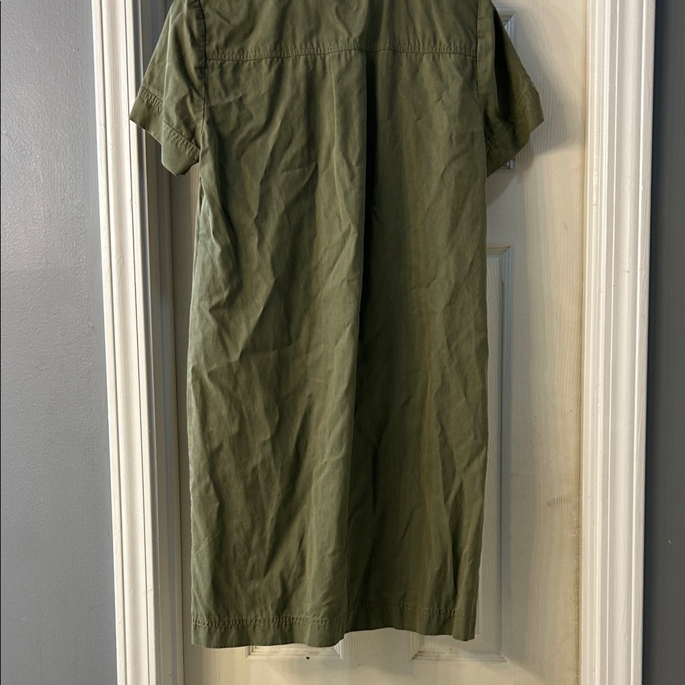 J. Crew Factory Khaki Green Mini Dress Minimalist Style Vacation Wear - Picture 10 of 10